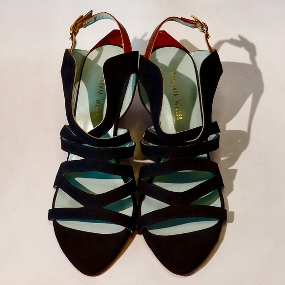 RARE Atalanta Weller red & black sculptural wedge sandal, EU40/US9.5 NWT - Picture 10 of 15